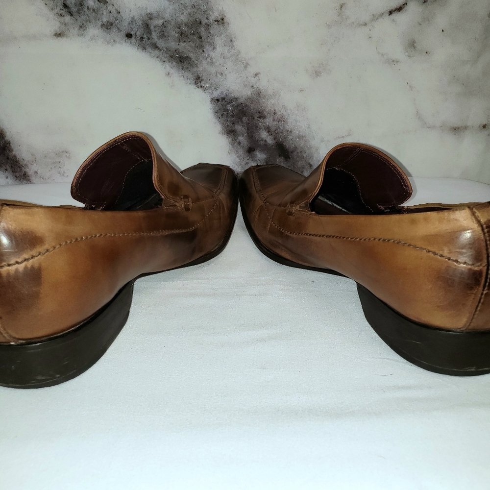 John White brown slip on loafers size 8 to 8.5 US - Picture 5 of 11
